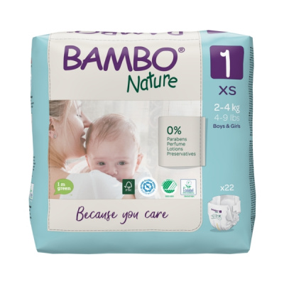 Эко-подгузники Bambo Nature 1 (2-4 кг), 22 шт купить оптом в Томске