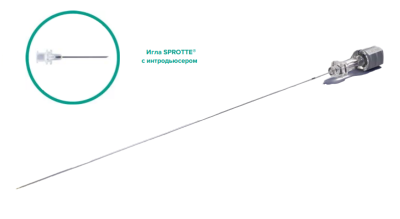 Спинальная игла Sprotte 22G x 6" (150мм) с интродьюсером — 10шт/уп купить оптом в Томске