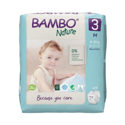 Эко-подгузники Bambo Nature 3 (4-8 кг), 28 шт купить оптом в Томске